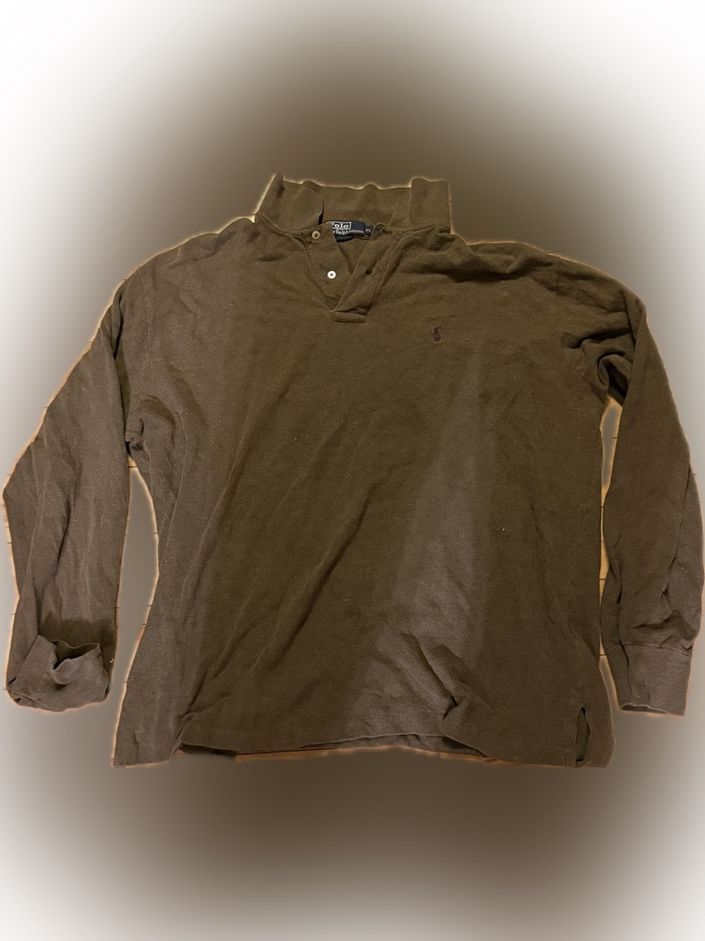 Ralph Lauren Men's Olive Rugby Polo Long Sleeve